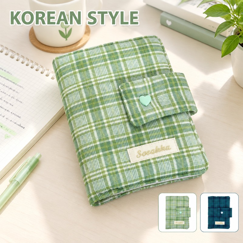 Laptop Sleeve - Sampul Buku Kain Motif Gingham Hijau