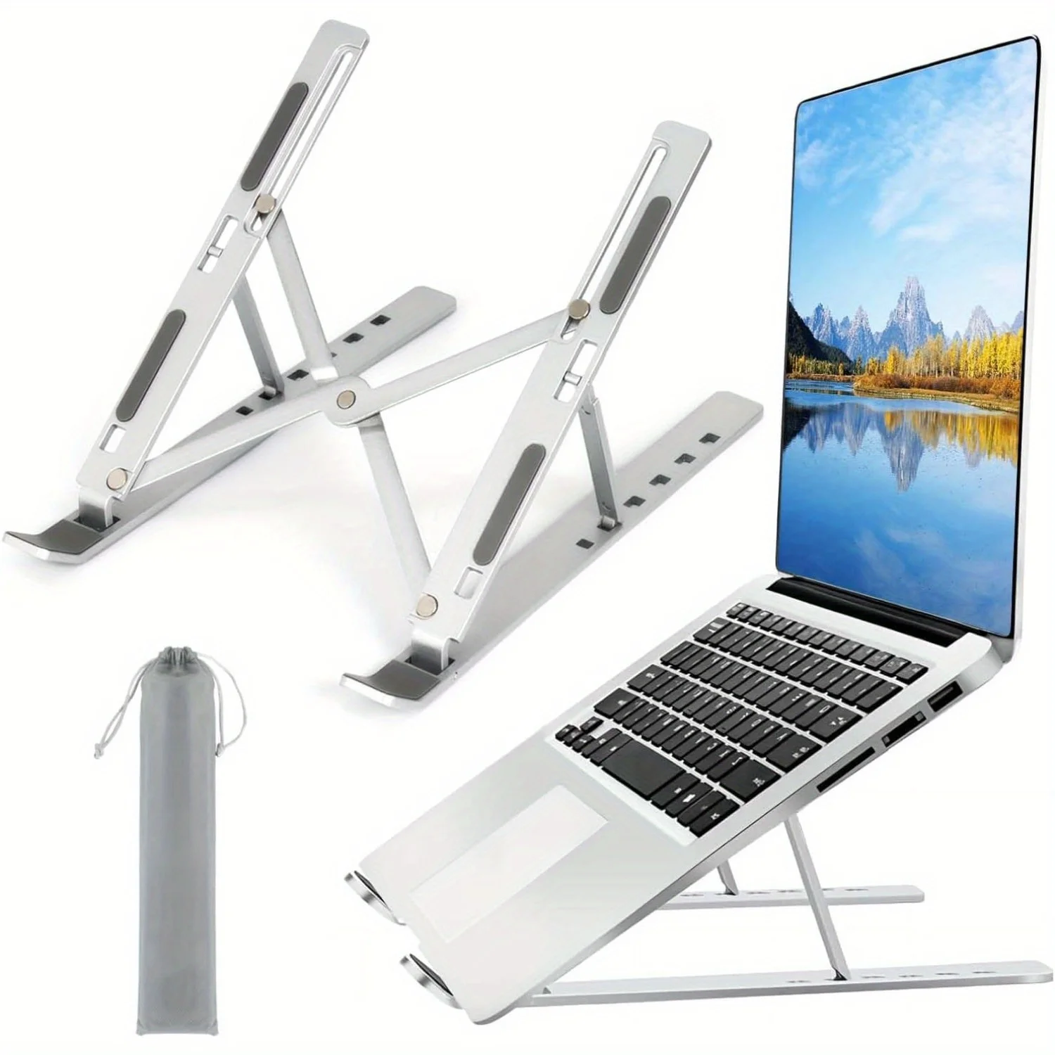 Laptop Cooling Pad - Dudukan Laptop aluminium dapat diatur-6 tingkat