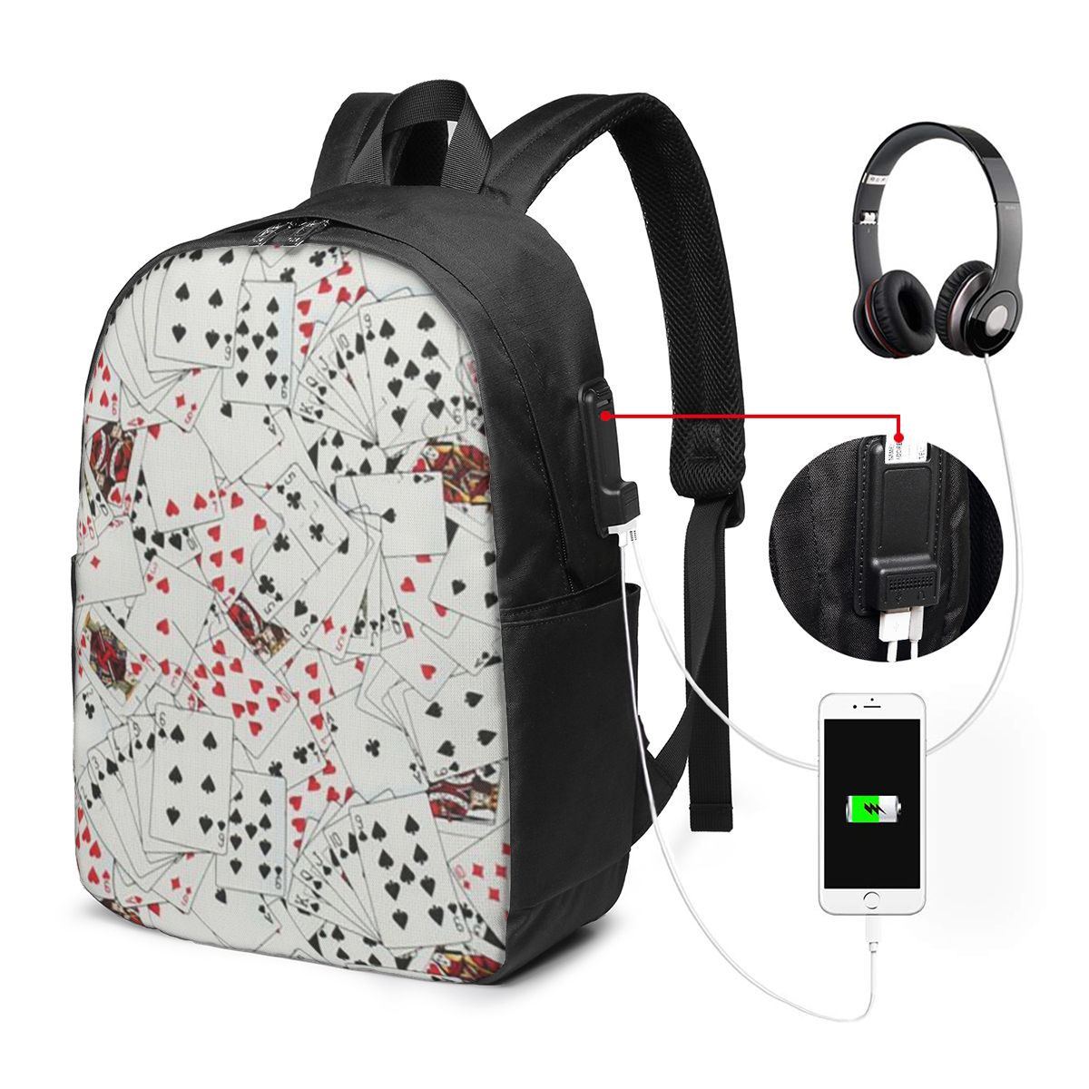 Tas Ransel Motif Kartu Poker,  - Laptop Bag ulasan dan harga